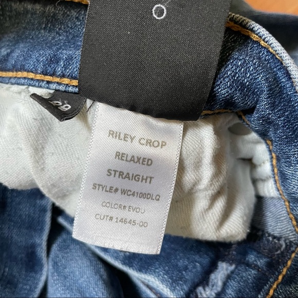 HUDSON riley  faded crop relaxed straight jeans with stars embroidered - Picture 11 of 12